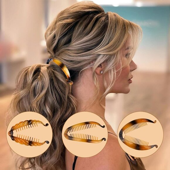Banana Hair Clips Set 18 Pieces Fishtail Comb Double Clincher for Women Girls main image 5